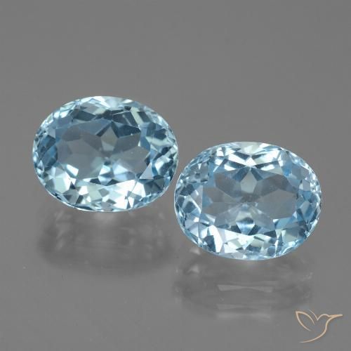 7.31ctw Naturel Bleu ciel Topaze, ovale, VVS-VS