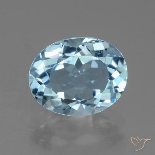 Topaze Bleu ciel naturelle Coupe ovale, 3.29 ct, VVS