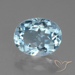 Topaze Bleu ciel naturelle Coupe ovale, 3.29 ct, VVS