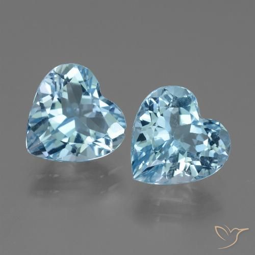 5.69ctw Naturel Bleu Suisse Topaze, Cœur, VVS-VS