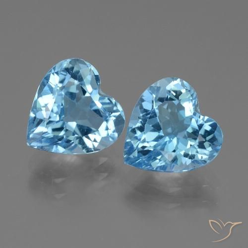 6.23ctw Naturel Bleu Suisse Topaze, Cœur, VS