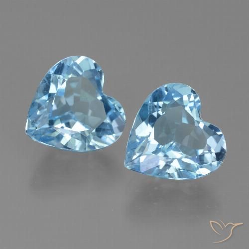 5.58ctw Naturel Bleu Suisse Topaze, Cœur, VVS