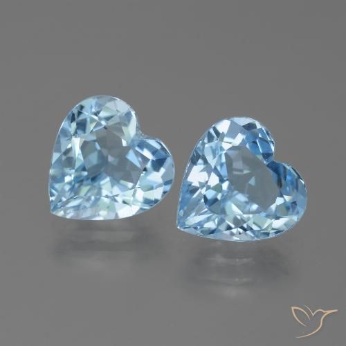 5.79ctw Naturel Bleu Suisse Topaze, Cœur, VVS