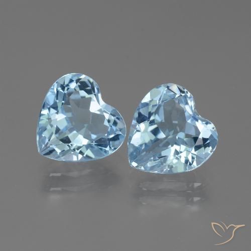 5.44ctw Naturel Bleu ciel Topaze, Cœur, VVS