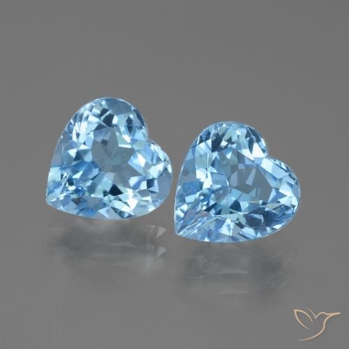 6.17ctw Naturel Bleu ciel Topaze, Cœur, VVS
