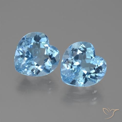 6.26ctw Naturel Bleu ciel Topaze, Cœur, VVS