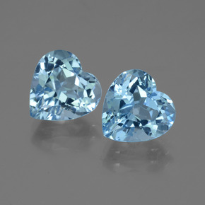 Achetez naturel 6.36ct Bleu ciel Topaze gems, Forme de coeur, En provenance Brésil chez GemSelect. En stock, livraison internationale!