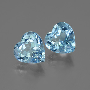 Achetez naturel 6.36ct Bleu ciel Topaze gems, Forme de coeur, En provenance Brésil chez GemSelect. En stock, livraison internationale!