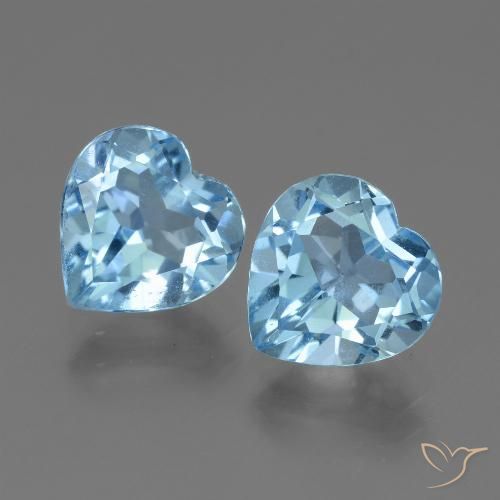 5.67ctw Naturel Bleu Suisse Topaze, Cœur, VVS