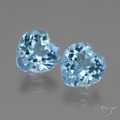 6.51ctw Naturel Bleu ciel Topaze, Cœur, VVS