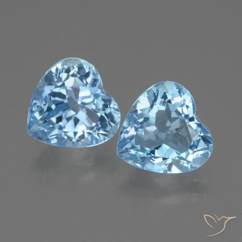 6.47ctw Naturel Bleu ciel Topaze, Cœur, VVS-VS