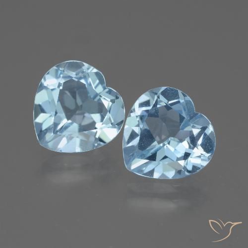 5.69ctw Naturel Bleu Suisse Topaze, Cœur, VVS