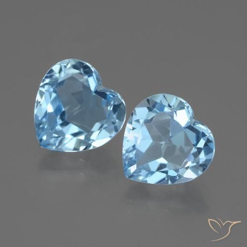 5.91ctw Naturel Bleu ciel Topaze, Cœur, VVS