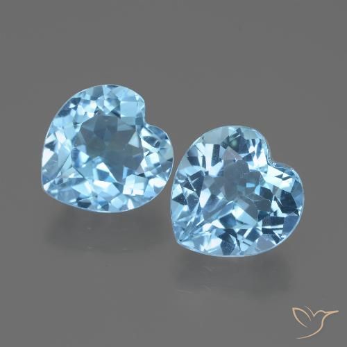 6.06ctw Naturel Bleu ciel Topaze, Cœur, VVS