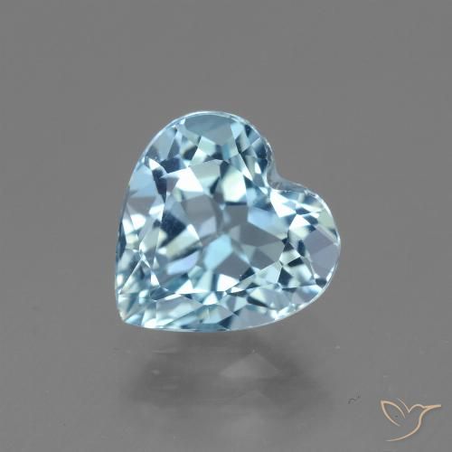 2.83ct Naturel Bleu ciel Topaze, Cœur, VVS