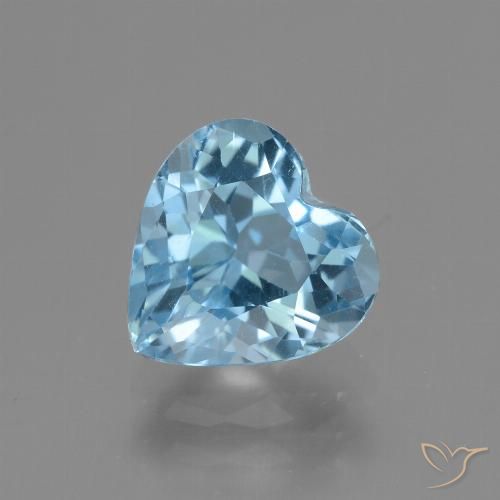 Topaze Bleu Suisse naturelle Cœur, 3.22 ct, VVS
