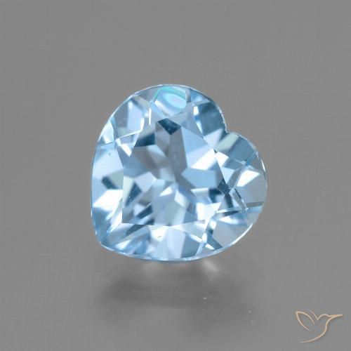 2.90ct Naturel Bleu ciel Topaze, Cœur, VVS