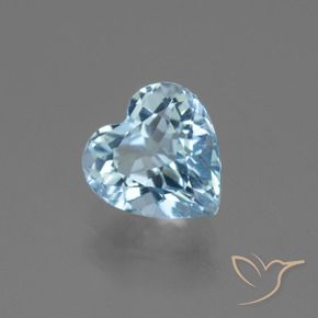 Topaze Bleu ciel naturelle Cœur, 3.18 ct, VVS