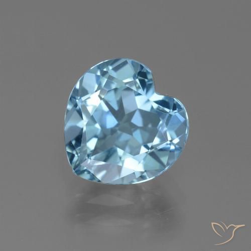 3.11ct Naturel Bleu ciel Topaze, Cœur, VVS