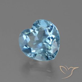 Topaze Bleu ciel naturelle Cœur, 3.11 ct, VVS