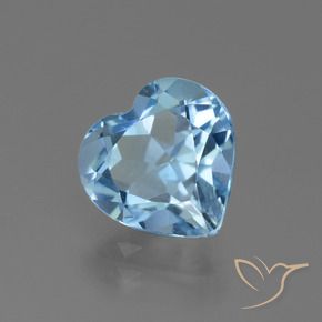 Topaze Bleu ciel naturelle Cœur, 3.08 ct, VVS