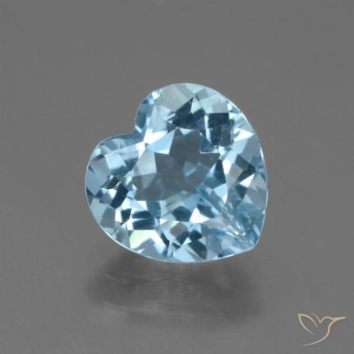 Topaze Bleu Suisse naturelle Cœur, 3.11 ct, VVS