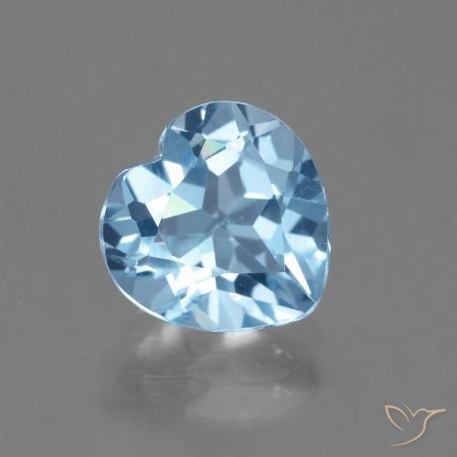 3.01ct Naturel Bleu ciel Topaze, Cœur, VVS