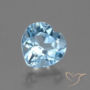 Topaze Bleu ciel naturelle Cœur, 3.01 ct, VVS