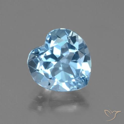 2.94ct Naturel Bleu ciel Topaze, Cœur, VVS