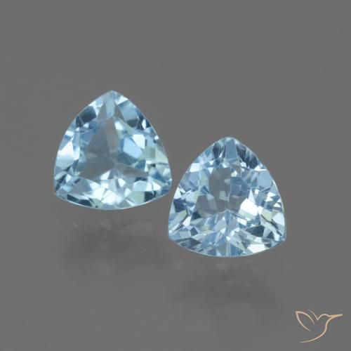 2.75ctw Naturel Bleu ciel Topaze, Trillion, VVS-VS
