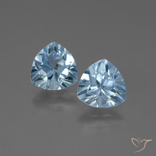 2.64ctw Naturel Bleu ciel Topaze, Trillion, VVS-VS