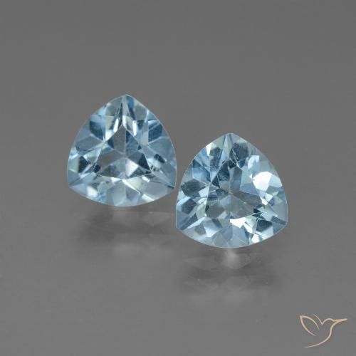 2.72ctw Naturel Bleu ciel Topaze, Trillion, VVS-VS