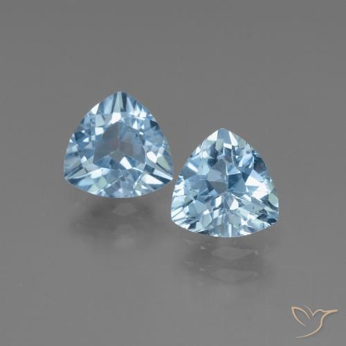 2.54ctw Naturel Bleu ciel Topaze, Trillion, VVS-VS