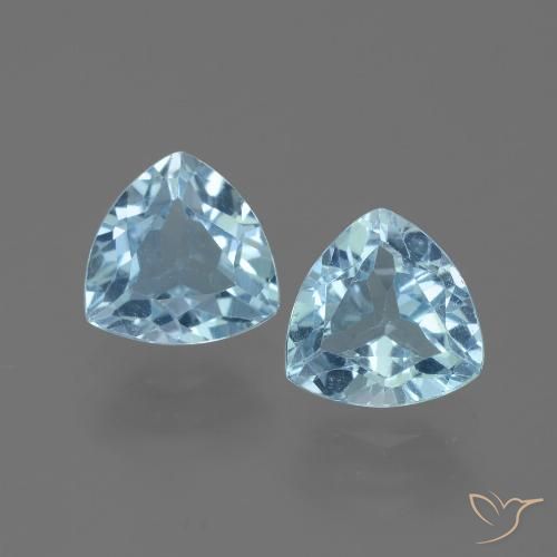 3.04ctw Naturel Bleu ciel Topaze, Trillion, VVS-VS