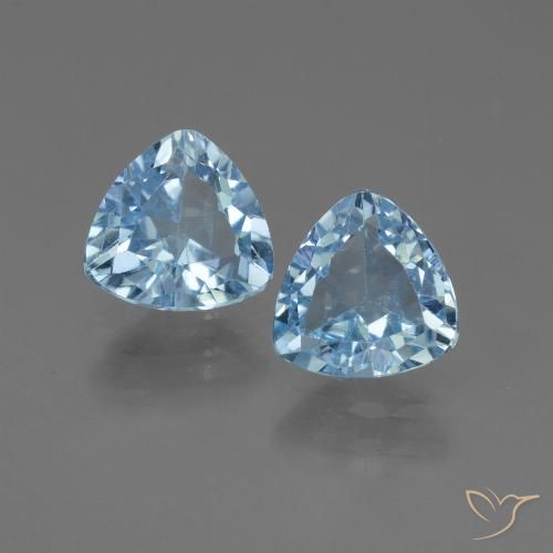 2.68ctw Naturel Bleu ciel Topaze, Trillion, VS