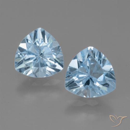2.57ctw Naturel Bleu ciel Topaze, Trillion, VVS-VS