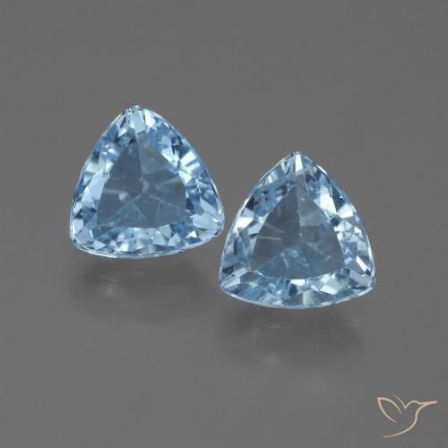 2.55ctw Naturel Bleu ciel Topaze, Trillion, VVS-VS