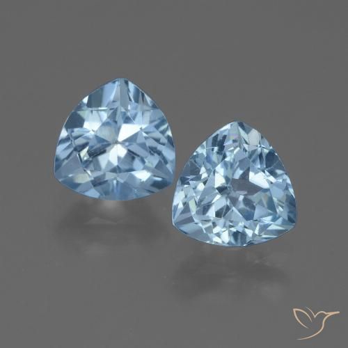 2.84ctw Naturel Bleu ciel Topaze, Trillion, VVS-VS