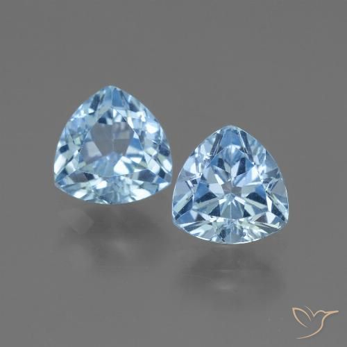 2.85ctw Naturel Bleu ciel Topaze, Trillion, VVS-VS