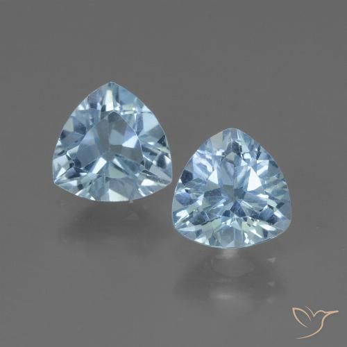 2.78ctw Naturel Bleu ciel Topaze, Trillion, VVS-VS