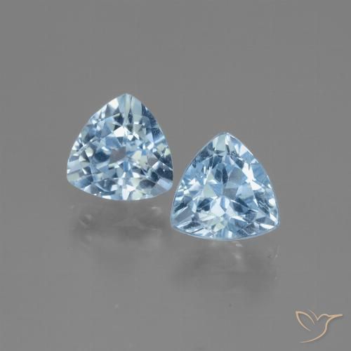 3.01ctw Naturel Bleu ciel Topaze, Trillion, VVS-VS