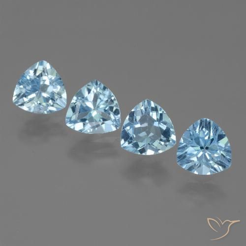 5.25ctw Naturel Bleu ciel Topaze, Trillion, VVS-VS