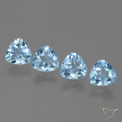 5.73ctw Naturel Bleu ciel Topaze, Trillion, VVS-VS