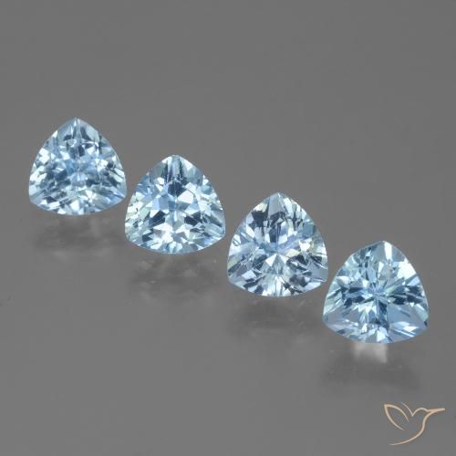 5.96ctw Naturel Bleu ciel Topaze, Trillion, VVS-VS