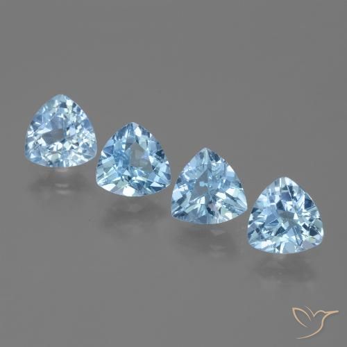 5.24ctw Naturel Bleu ciel Topaze, Trillion, VVS-VS