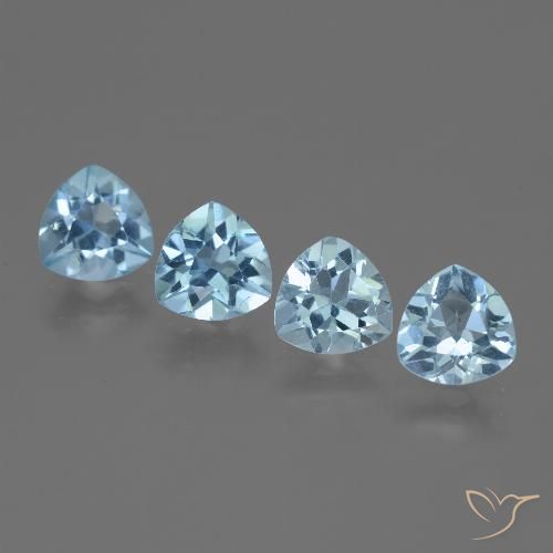 5.15ctw Naturel Bleu ciel Topaze, Trillion, VVS-VS