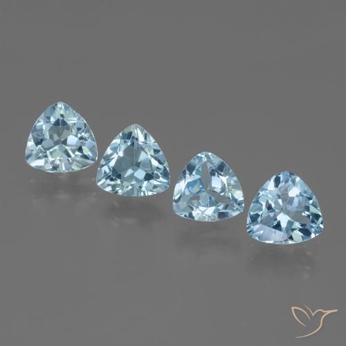 5.20ctw Naturel Bleu Suisse Topaze, Trillion, VVS-VS