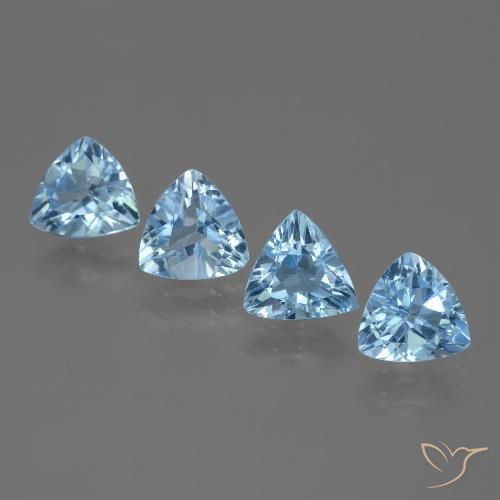 4.82ctw Naturel Bleu Suisse Topaze, Trillion, VVS-VS