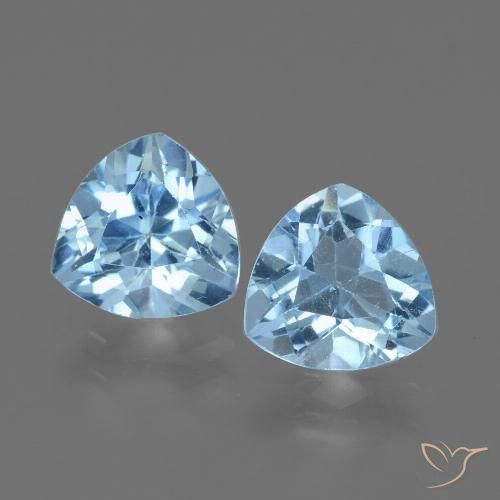 2.76ctw Naturel Bleu Suisse Topaze, Trillion, VVS-VS