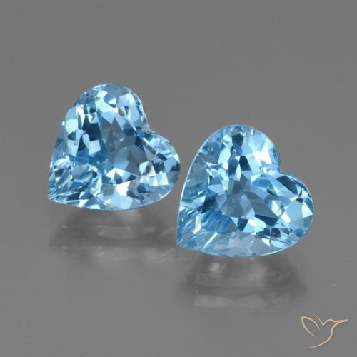 5.94ctw Naturel Bleu Suisse Topaze, Cœur, VVS-VS